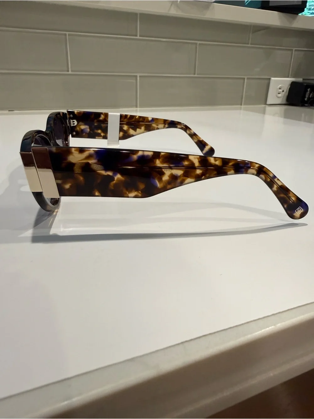 NEW Carolina Lemke Berlin Dree Brown & Blue Demi Cat Eye Sunglasses CL9188